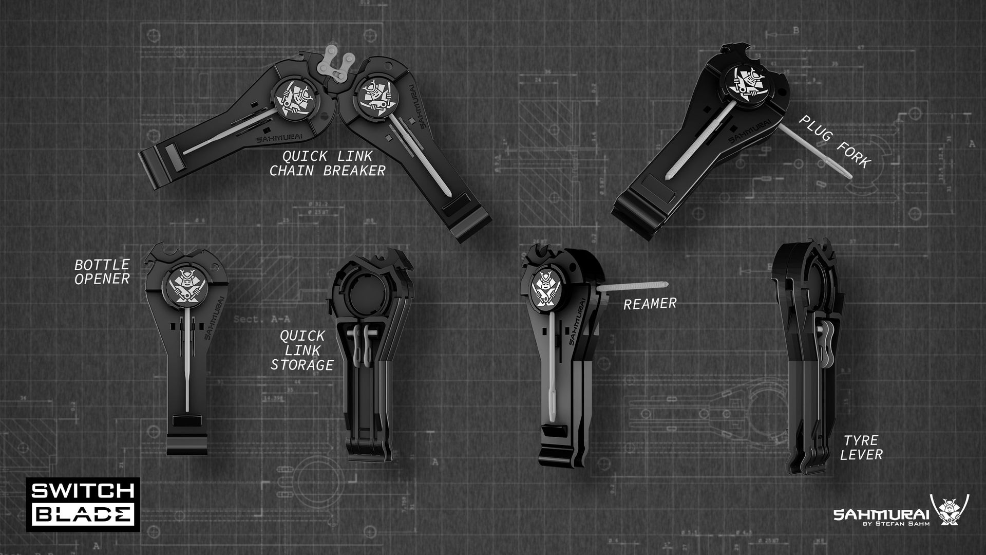 Sahmurai-Sahmurai Switchblade, Multitool mit 7 Funktionen_SAH004_