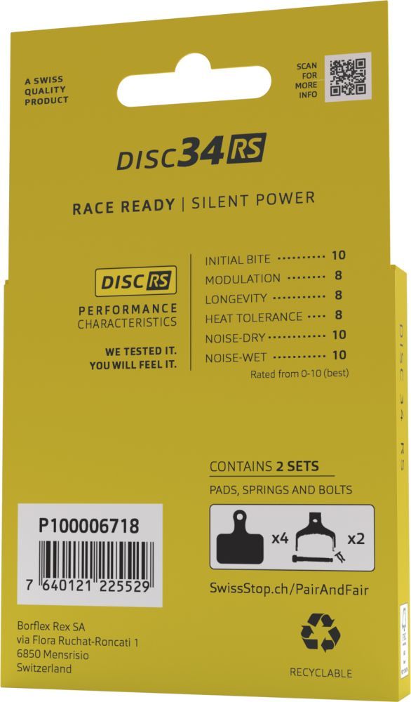 SwissStop-SwissStop Bremsbeläge Disc 34 RS (Shimano), Disc RS (4 Stk.) Pair & Fair_P100006718_
