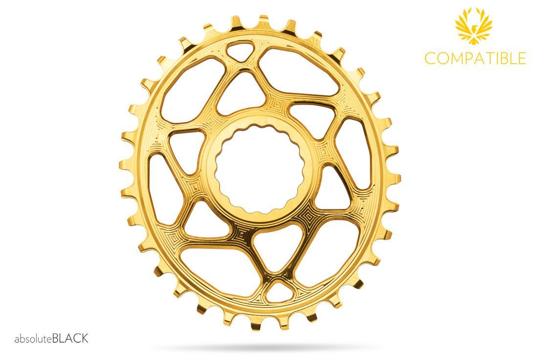 Absolute Black-Absolute Black Direct Mount Kettenblatt, RaceFace Cinch, oval, gold, 26 Zähne_RFOV26GL_