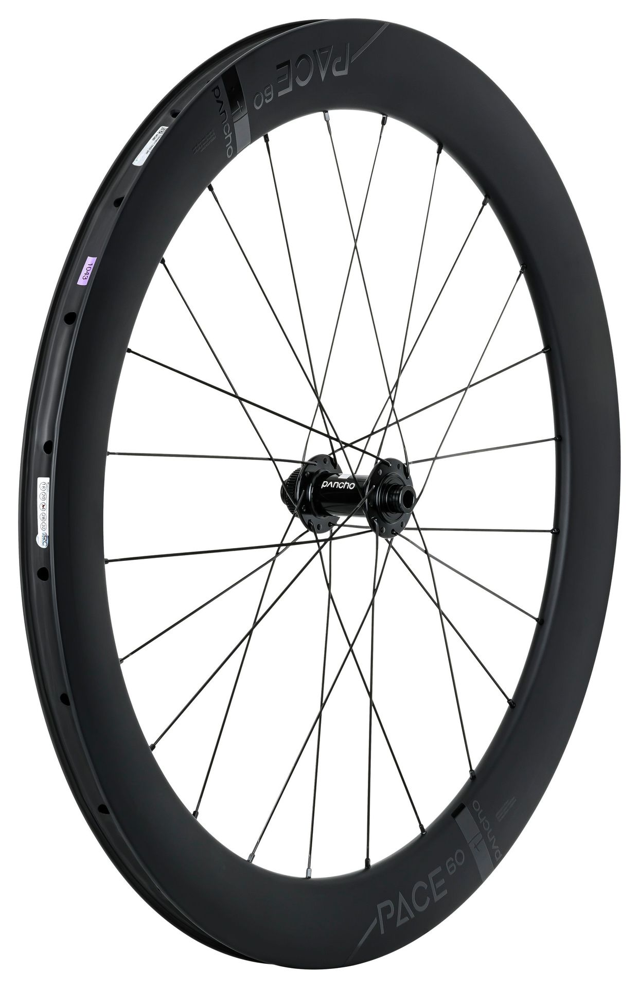 Panchowheels-Panchowheels Vorderrad Pace 60 Disc Clincher / Pancho Nabe Centerlock, 100/12mm_PW384-VRCL12_