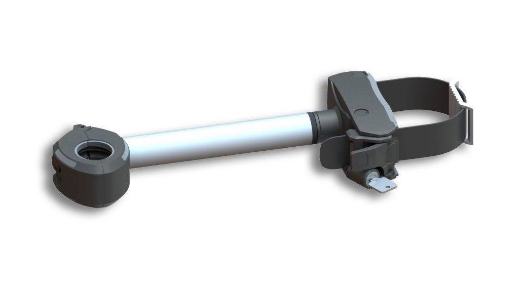 Uebler Abstandhalter 2. Fahrrad (3er Träger), abschließbar, abnehmbar,  - mit Zahnband, Schlüsselnummer 903