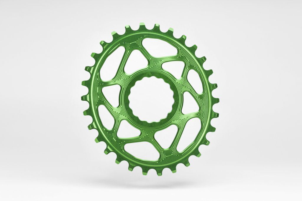 Absolute Black Direct Mount Kettenblatt, RaceFace Cinch, oval, grün