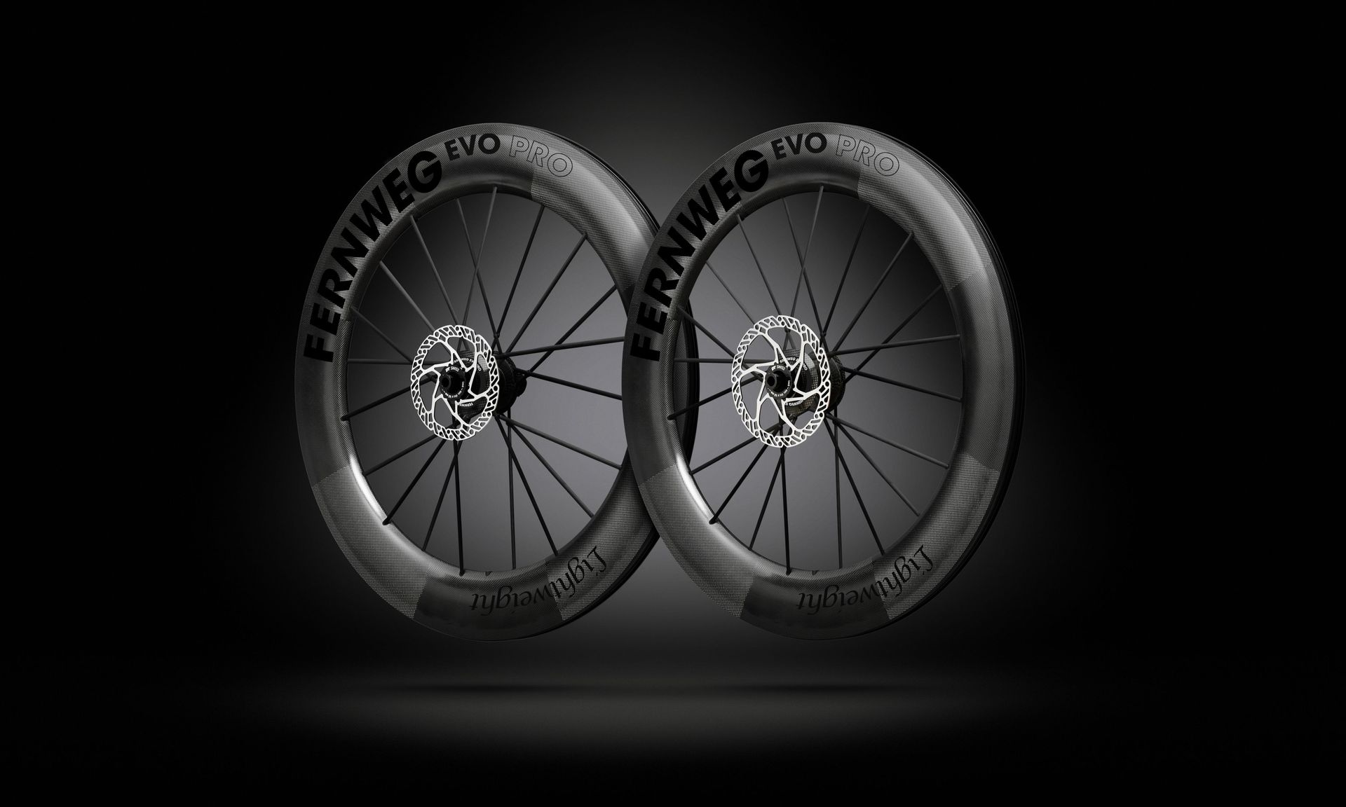 Lightweight Laufradsatz Fernweg EVO PRO 85mm Clincher Disc,  - Tubeless, 20/20 Speichen, schwarz Edition