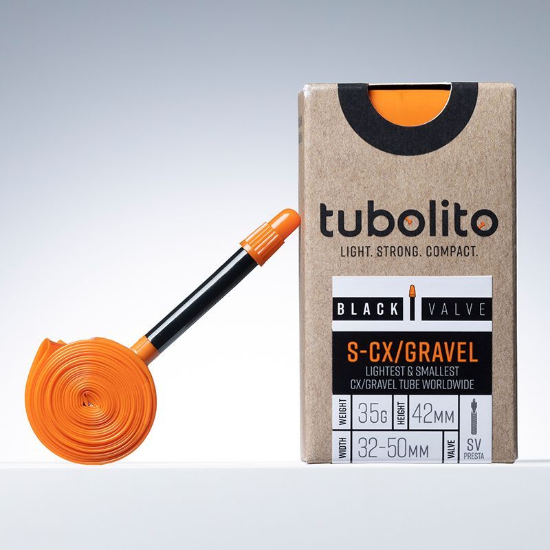 Tubolito Super Light Schlauch, S-Tubo, CycloCross/ Gravel-All SV 42mm schwarz, -  für Reifenbreite 32-50mm
