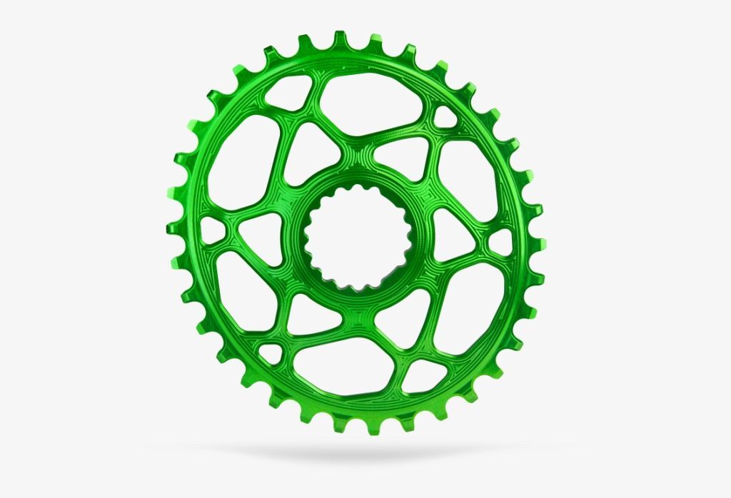 Absolute Black-Absolute Black Direct Mount Kettenblatt, Cannondale, oval, grün_CNOVGN_