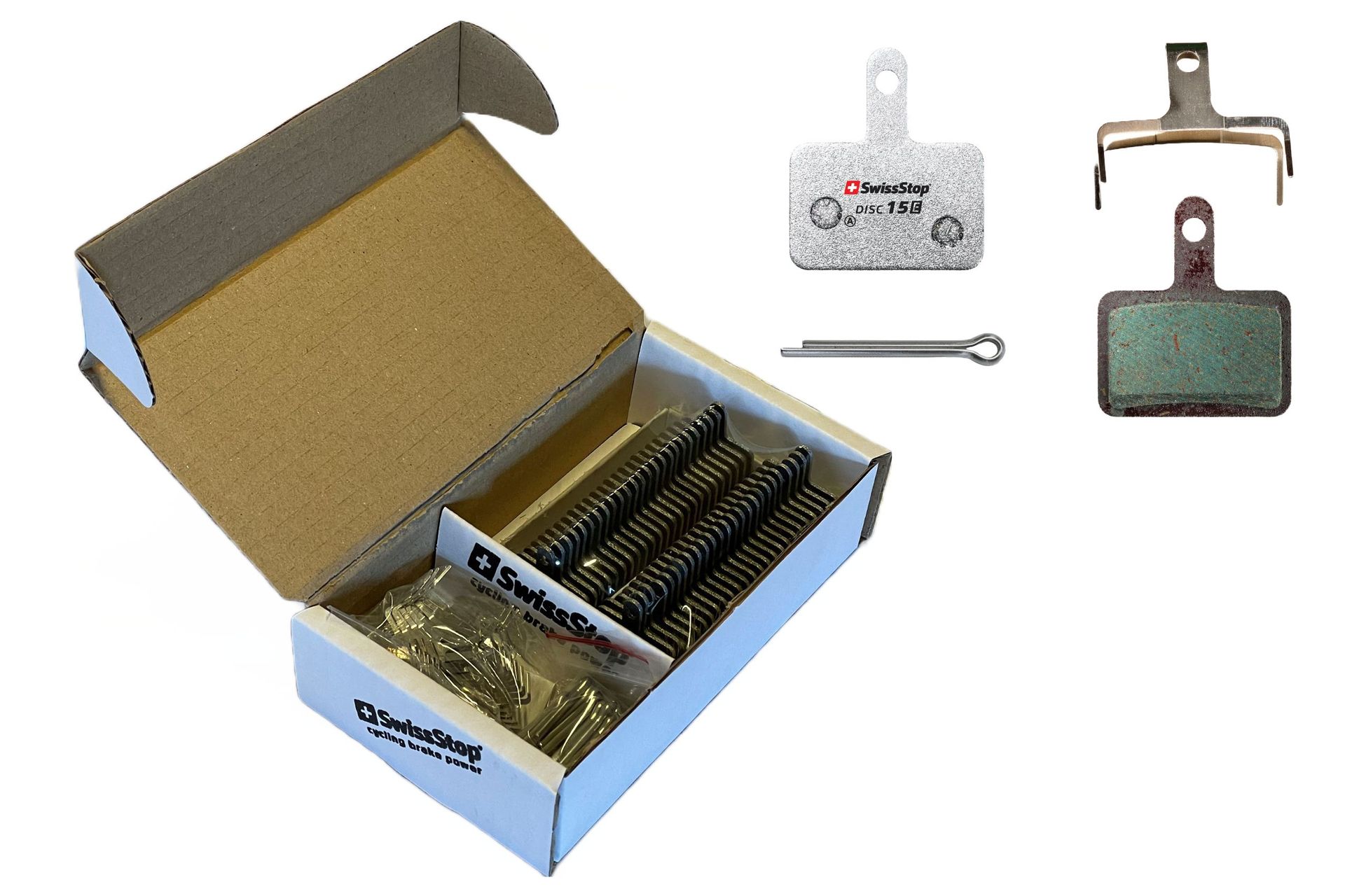 SwissStop-SwissStop Bremsbeläge Disc 15 E (Shimano), Werkstattverpackung, 25 Paar_P100006252_