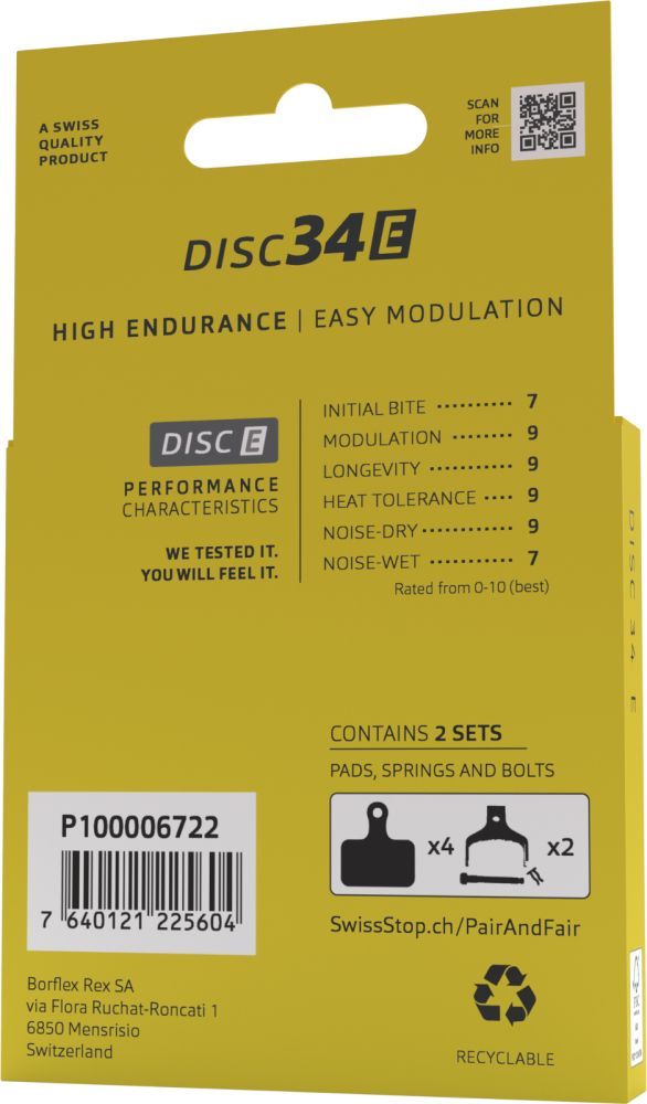 SwissStop-SwissStop Bremsbeläge Disc 34 E (Shimano), Disc E (4 Stk.) Pair & Fair_P100006722_