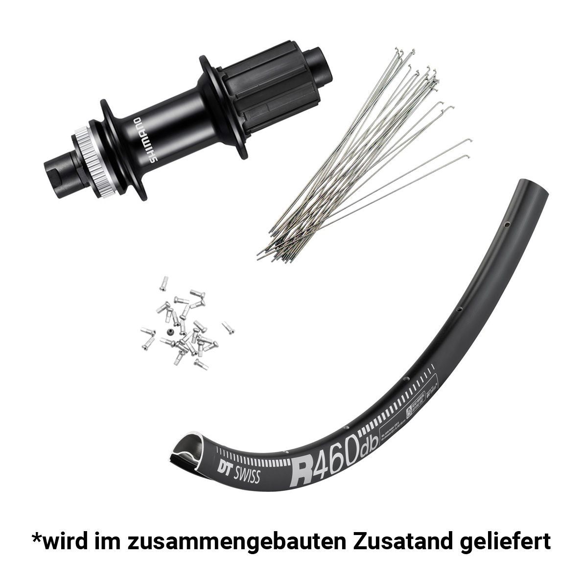 Hinterrad DT Swiss R 460 Disc, 28 Loch / Shimano Tiagra, schwarz, Centerlock, 14