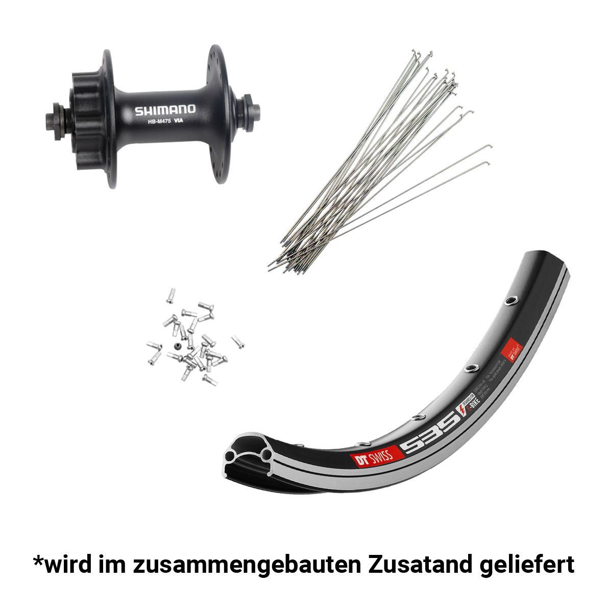 Panchowheels-Vorderrad DT Swiss 535 26" / Shimano QB400, schwarz, 6 Loch, 100/5mm_PW415-VR6L_