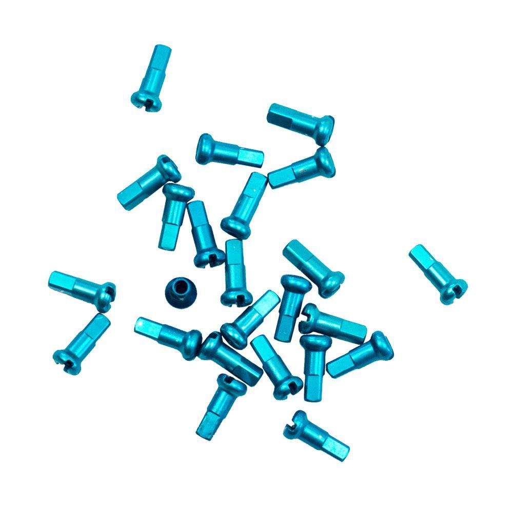 DT Swiss Nippel, Alu, türkis, 2.0/12mm, 1 Stk.