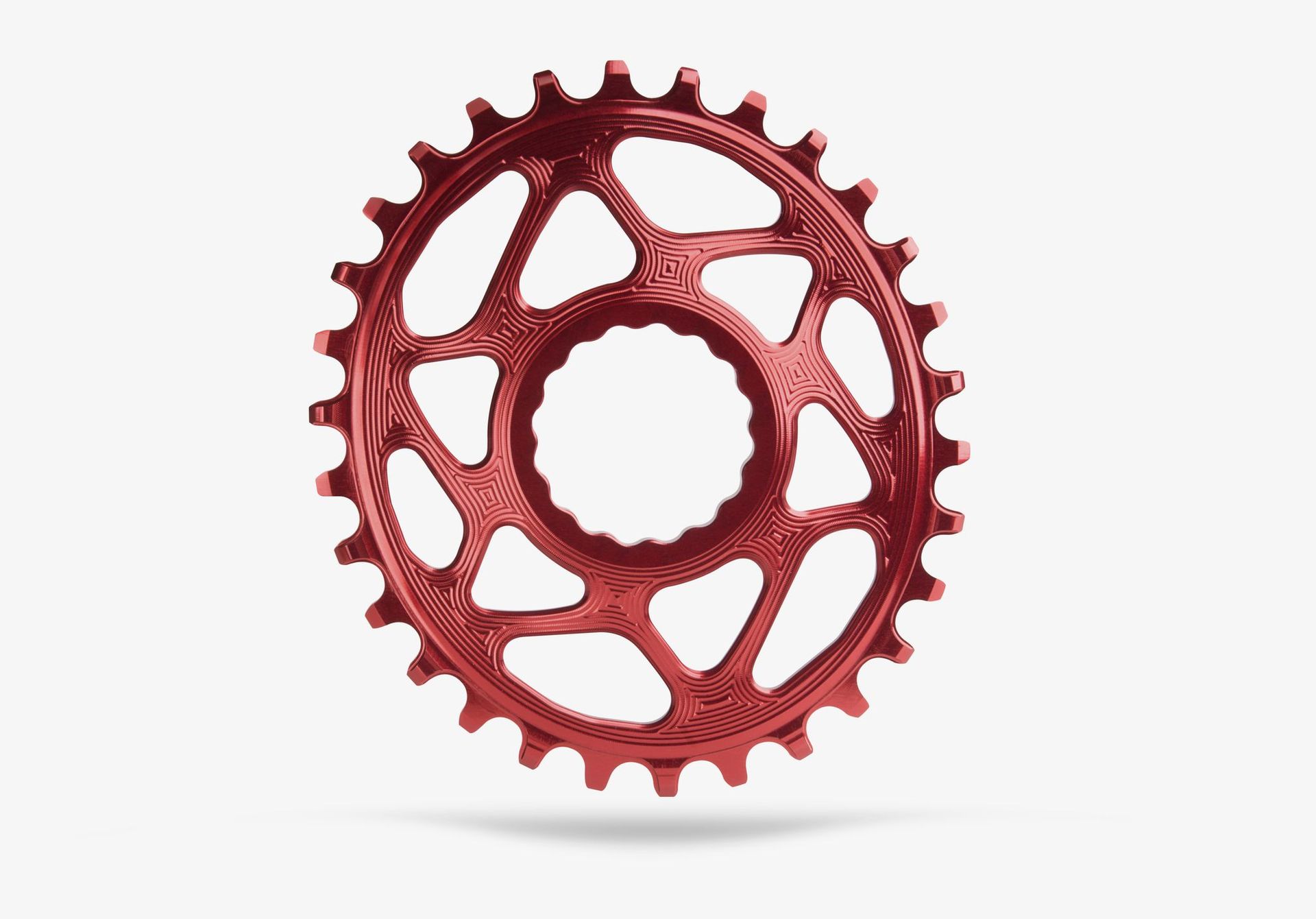 Absolute Black Direct Mount Kettenblatt, RaceFace Cinch, oval, rot, 28 Zähne -  (6mm offset)