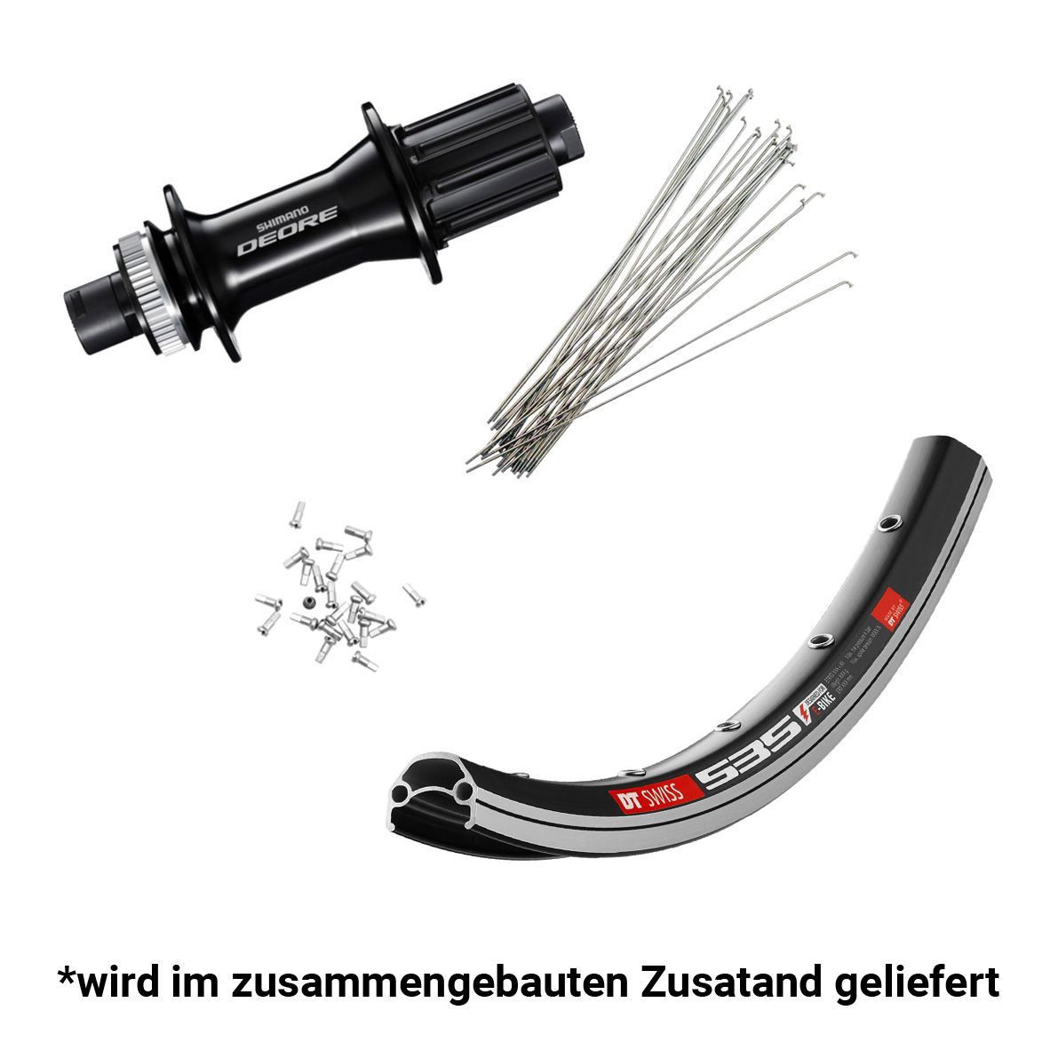 Hinterrad DT Swiss 535 26" / Shimano Deore M5100, schwarz, Centerlock, 135/5mm - , Shimano HG